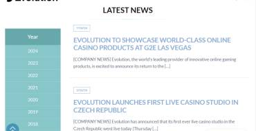 Evolution Gaming: Nachrichten