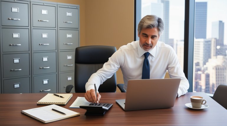 ein Online-Casino-Manager in einem Büro