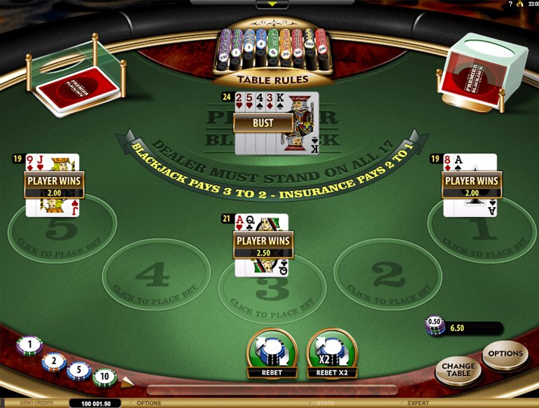  Beim Online-Blackjack gewinnt der Premier Blackjack-Spieler 