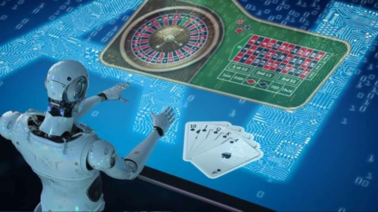Ein Roboter spielt Roulette